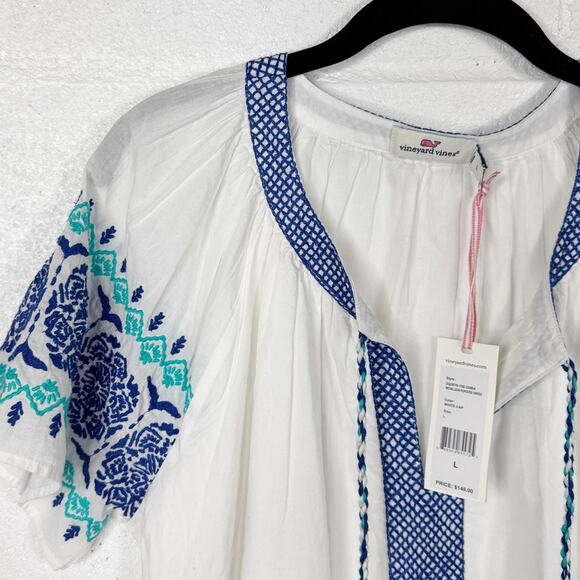 Vineyard Vines Embroidered White Cotton‎ Dress - Picture 6 of 9